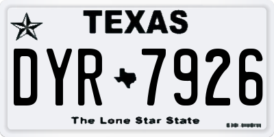 TX license plate DYR7926