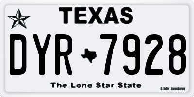 TX license plate DYR7928