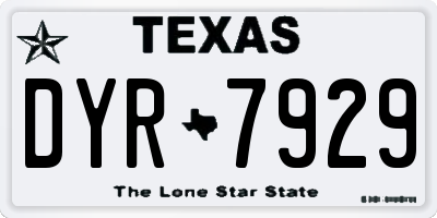 TX license plate DYR7929