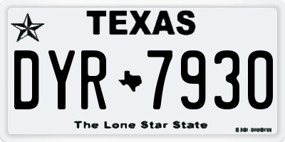 TX license plate DYR7930