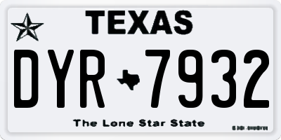 TX license plate DYR7932