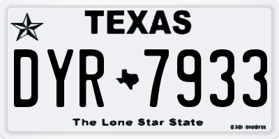 TX license plate DYR7933