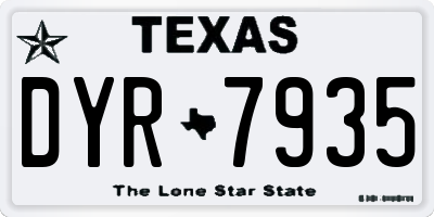TX license plate DYR7935