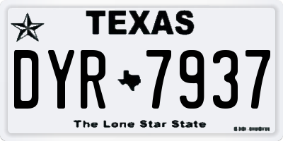TX license plate DYR7937