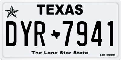 TX license plate DYR7941
