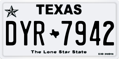 TX license plate DYR7942