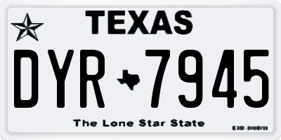 TX license plate DYR7945