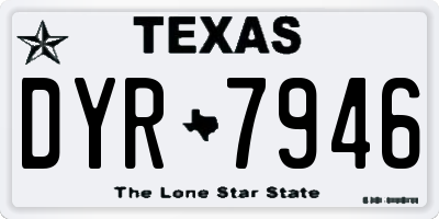 TX license plate DYR7946