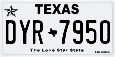 TX license plate DYR7950