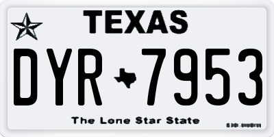 TX license plate DYR7953