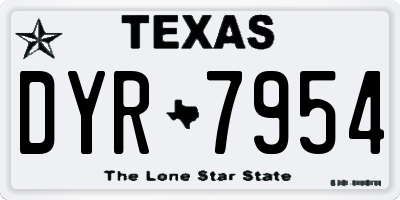 TX license plate DYR7954