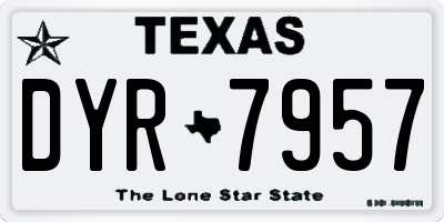 TX license plate DYR7957