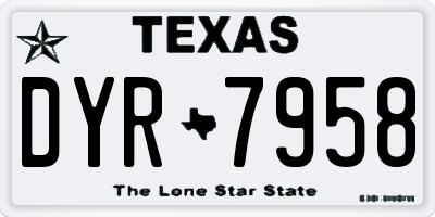 TX license plate DYR7958