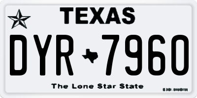 TX license plate DYR7960