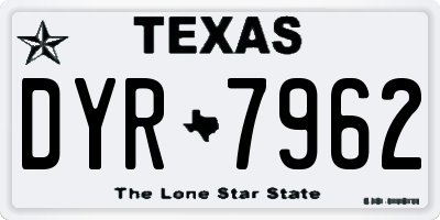 TX license plate DYR7962