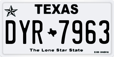 TX license plate DYR7963