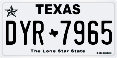TX license plate DYR7965