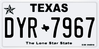 TX license plate DYR7967
