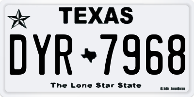 TX license plate DYR7968