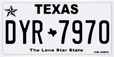 TX license plate DYR7970