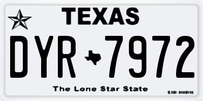 TX license plate DYR7972