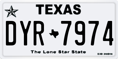 TX license plate DYR7974