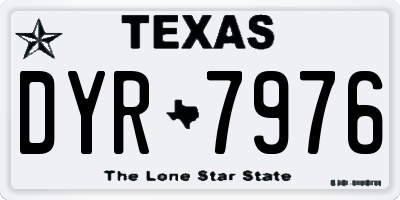 TX license plate DYR7976