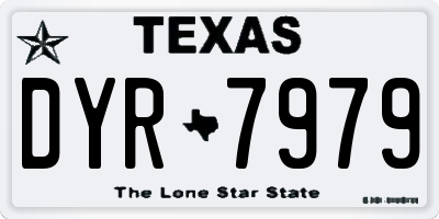 TX license plate DYR7979