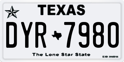 TX license plate DYR7980