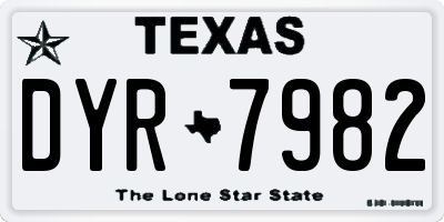 TX license plate DYR7982