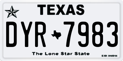 TX license plate DYR7983