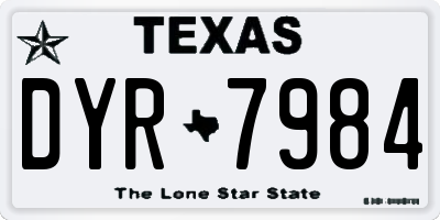 TX license plate DYR7984