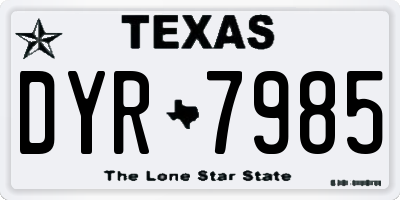 TX license plate DYR7985