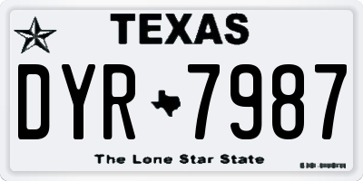 TX license plate DYR7987