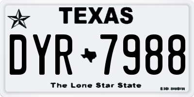 TX license plate DYR7988