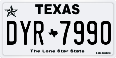 TX license plate DYR7990