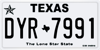 TX license plate DYR7991