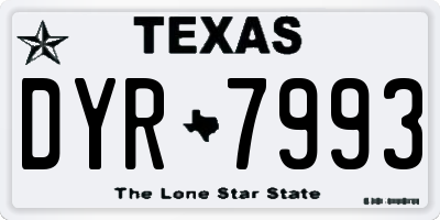 TX license plate DYR7993