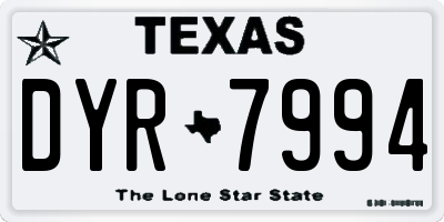 TX license plate DYR7994
