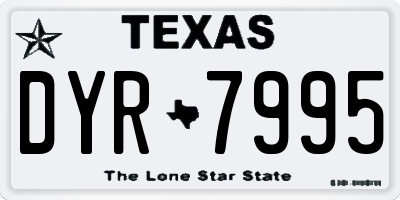 TX license plate DYR7995