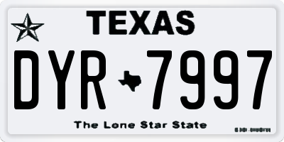 TX license plate DYR7997