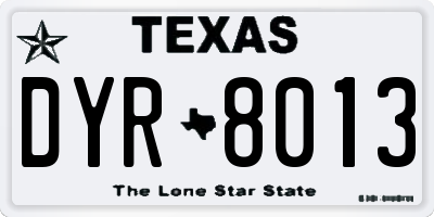 TX license plate DYR8013