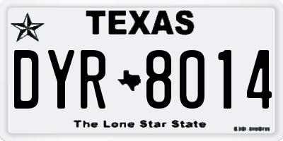 TX license plate DYR8014