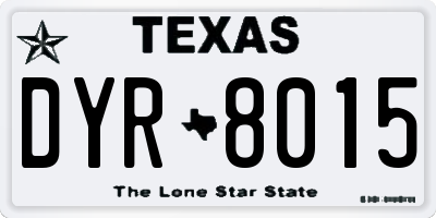 TX license plate DYR8015