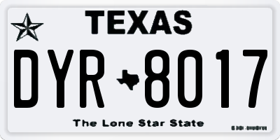 TX license plate DYR8017