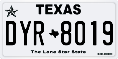 TX license plate DYR8019
