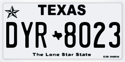 TX license plate DYR8023