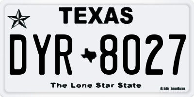 TX license plate DYR8027