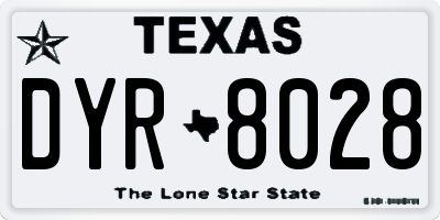TX license plate DYR8028