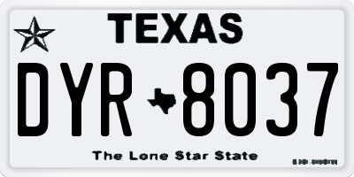 TX license plate DYR8037